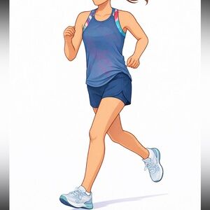 Athleta Girl Perfect Pair Colorful Athletic Tank and Shorts Set XXL